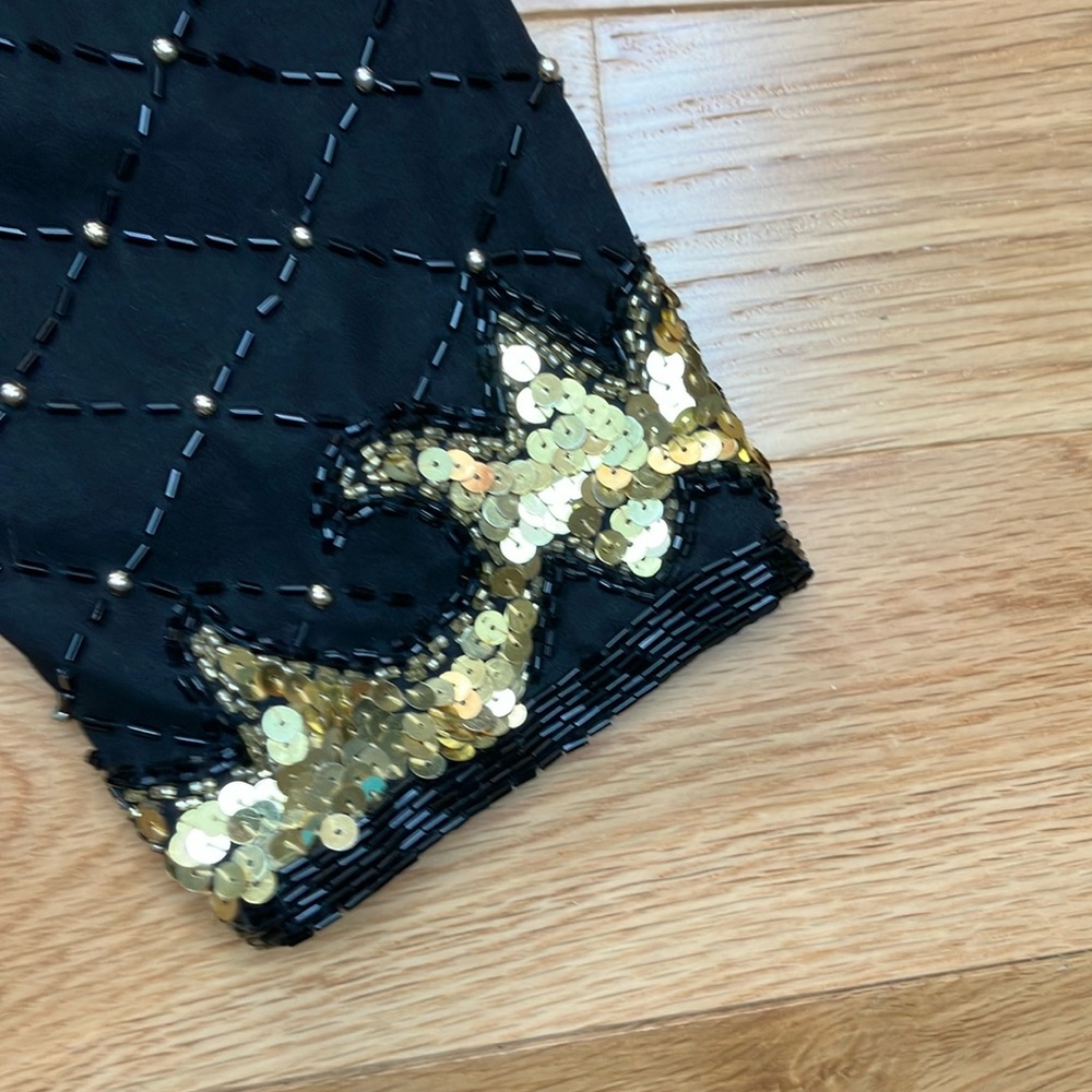 A.J. Bari Elegant Black Silk beaded cropped jacket sz 8 - Picture 4 of 9